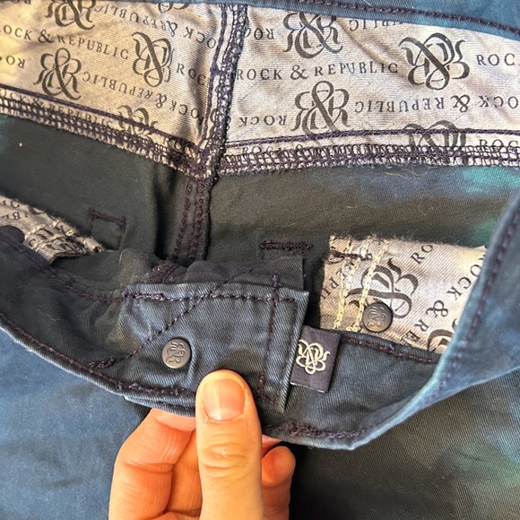 Rock & Republic Berlin Blue Tie Dye Low Rise Skinny Jeans size 2 - Picture 8 of 9